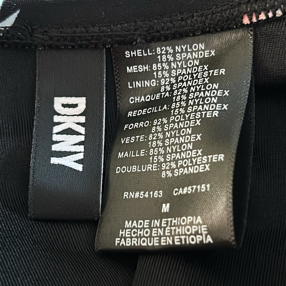 DKNY Floral Halter One-Piece Swimsuit Medium Black Pink Tropical NWT - Picture 7 of 9